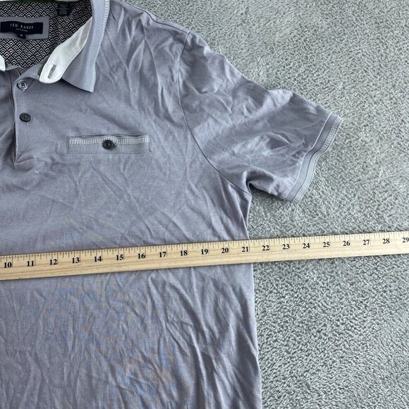 Ted Baker Mens Gray Polo Shirt Cotton/Modal Size 5 3883 - Picture 5 of 8